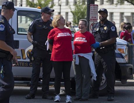 POLICE MAKE ARRESTS AT CAPITOL IMMIGRATION RALLY