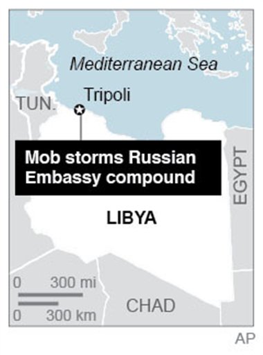 RUSSIAN EMBASSY IN LIBYA EVACUATED AFTER ATTACK