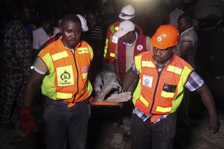4 dead, 25 rescued in building collapse in Nigeria