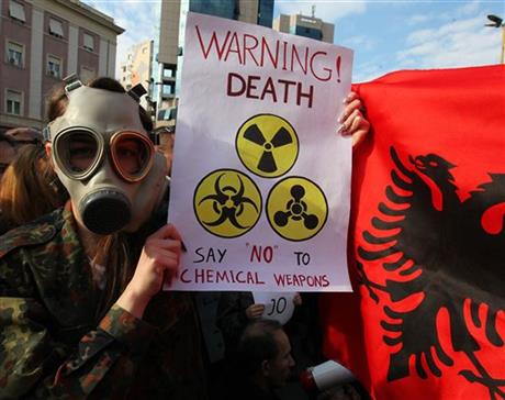 Albanians oppose dismantling Syrian weapons