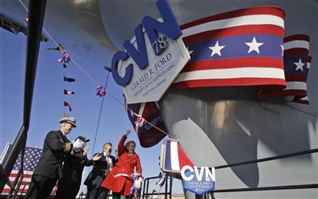 Navy christens next generation of aircraft carrier