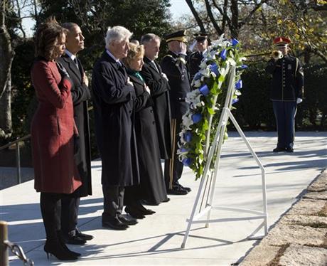 Obama, Clinton families pay tribute to JFK
