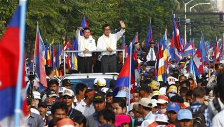 CAMBODIAN POLL PROTESTERS JOINED BY WORKERS AGAIN