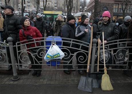 KIEV WARNS OF TERRORISM THREAT AMID PROTESTS
