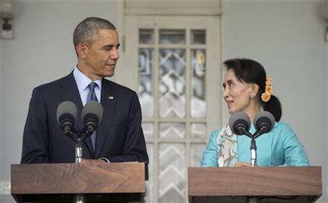 Obama oozes support for Myanmar’s Aung San Suu Kyi