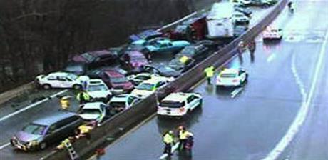 Multi-car pileups claim 3 lives on icy Pennsylvania highways