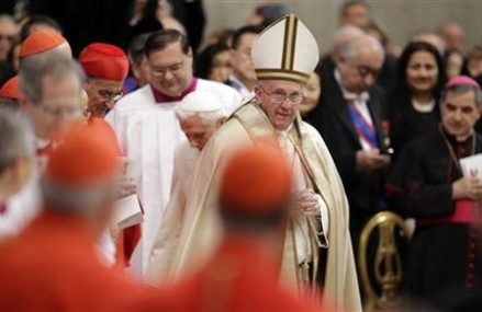 Pope to new cardinals: Put aside pride, jealousy and anger