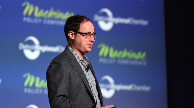 Nate Silver, founder of FiveThirtyEight.com and best selling author of "The Signal and the Noise," gives his keynote address during the Mackinac Policy Conference at the Grand Hotel on Mackinac Island, Mich., Thursday May 28, 2015. (Tanya Moutzalias/The Ann Arbor News-MLive.com Detroit via AP) LOCAL TELEVISION OUT; LOCAL INTERNET OUT