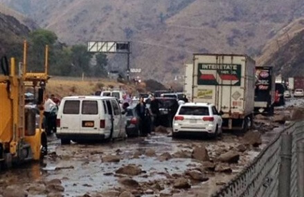 Mud covers highways, strands drivers in Southern California