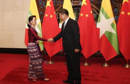 Suu Kyi meets Chinese president during visit to boost ties