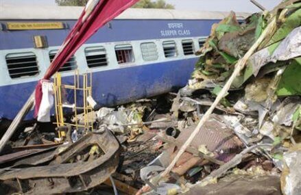 115 dead as train derails in north India; some still trapped