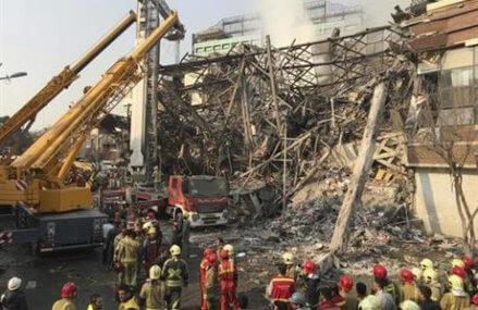 Collapse of burning Tehran high-rise kills 30 firefighters